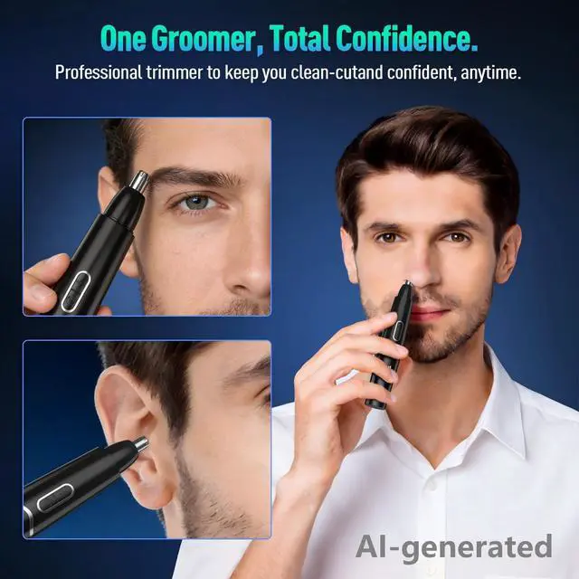 Alt view image 3 of 7 - Ear and Nose Hair Trimmer with LED Display for Men Women, Painless USB Rechargeable Eyebrow & Facial & Nose Hair Trimmer Clipper, 10000 RPM Precision Tool Professional IPX7 Waterproof Dual Edge Blades