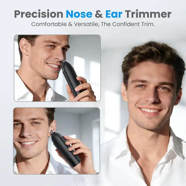 Alt view image 7 of 7 - Nose Hair Trimmer for Men: USB-C Charging Nose Trimmer, Stainless Steel Dual-Edge Blade, 7000 RPM Powerful Motor,Wet/Dry Use, Magnetic Safety Cover, Travel Lock Design,Gray