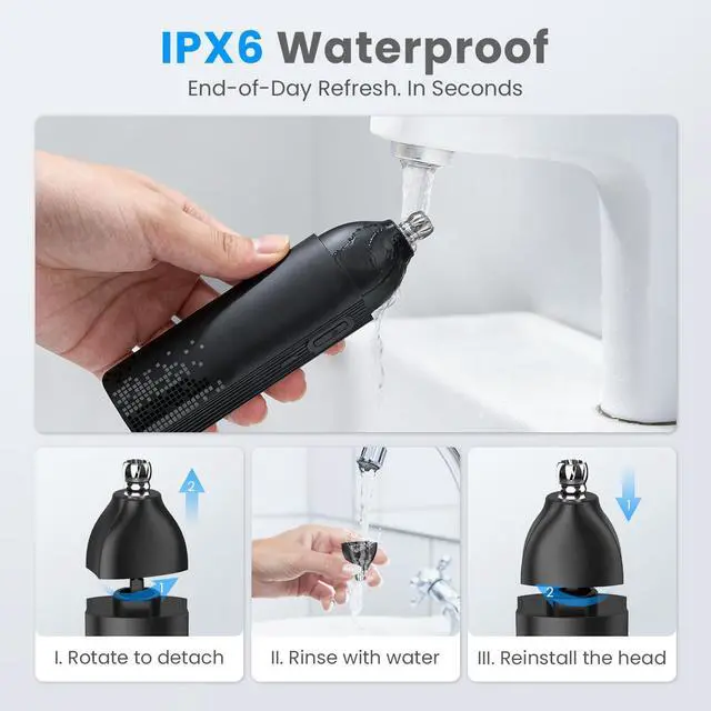 Alt view image 5 of 7 - Nose Hair Trimmer for Men: USB-C Charging Nose Trimmer, Stainless Steel Dual-Edge Blade, 7000 RPM Powerful Motor,Wet/Dry Use, Magnetic Safety Cover, Travel Lock Design,Gray
