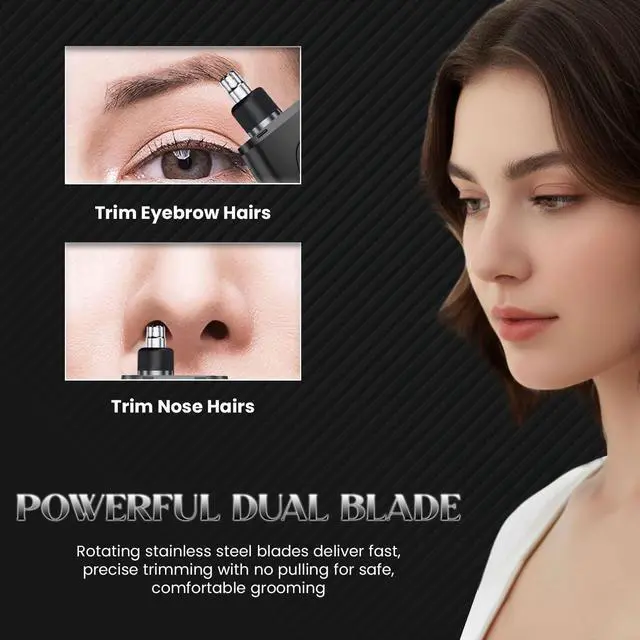 Alt view image 5 of 7 - Nose Hair Trimmer for Men Women - Electric Nose Hair Clipper with Replaceable Stainless Steel Blade, Powerful Motor, Wet/Dry Use, Portable USB Rechargeable Design | Black