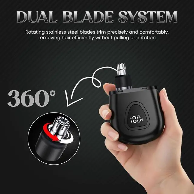 Alt view image 4 of 7 - Nose Hair Trimmer for Men Women - Electric Nose Hair Clipper with Replaceable Stainless Steel Blade, Powerful Motor, Wet/Dry Use, Portable USB Rechargeable Design | Black