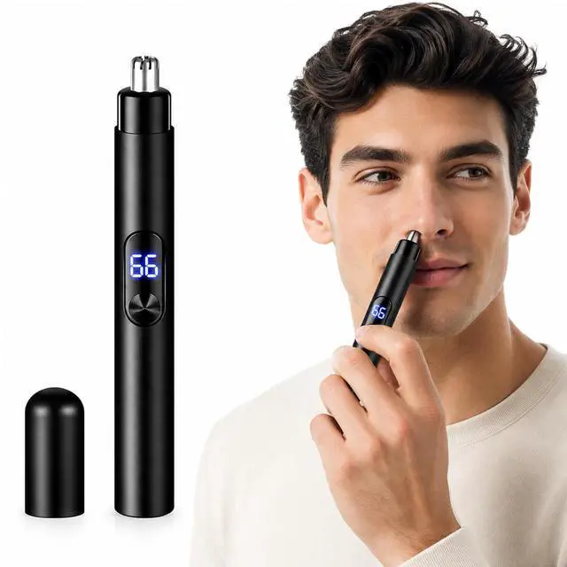 Main image of Nose and Ear Trimmer for Men,Nose Hair Trimmer,Type-C Rechargeable Nose Trimmer Grooming Clipper with Led Power Display,Portable Nose Trimmer Grooming Kit