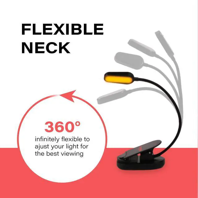 Alt view image 7 of 7 - Amber Book Light, Rechargeable Clip-On Blue Light Blocking LED Reading Light, 1600K Warm Eye Care for Bed, Students, Kids, Travel, Nursing, Studying