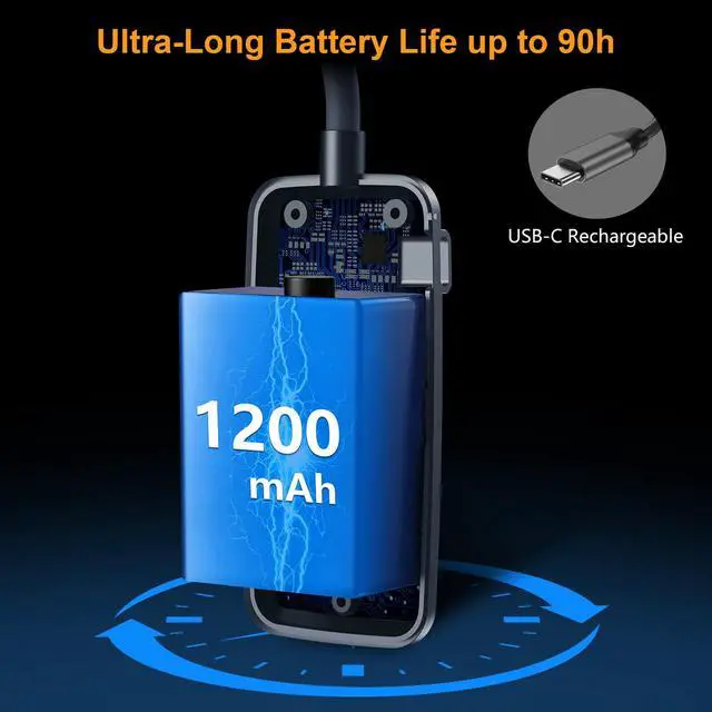 Alt view image 6 of 7 - 19 LED Rechargeable Book Light for Reading in Bed with Memory Function- Eye Caring 3 Color Temperatures,Stepless Dimming Brightness,90 Hrs Runtime Clip on Light for Book Lovers-Pacific Blue