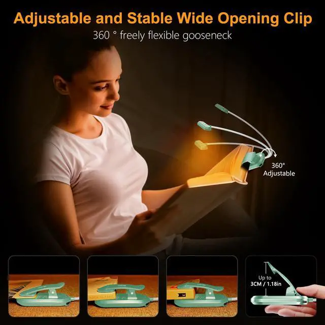 Alt view image 5 of 7 - Rechargeable Book Light for Reading in Bed with 19 LED