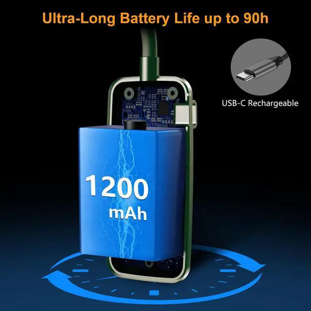Alt view image 6 of 7 - 19 LED Rechargeable Book Light for Reading in Bed with Memory Function- Eye Caring 3 Color Temperatures,Stepless Dimming Brightness,90 Hrs Runtime Clip on Light for Book Lovers-Dark Green