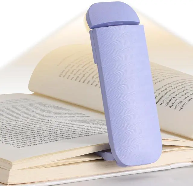 Main image of Book Reading Light, Rechargeable Clip on Booklight, Eye Caring 3 Color Temperatures & 5 Brightness Levels, Night Use for Bed, Long Lasting, Reading at Night in Bed, Purple