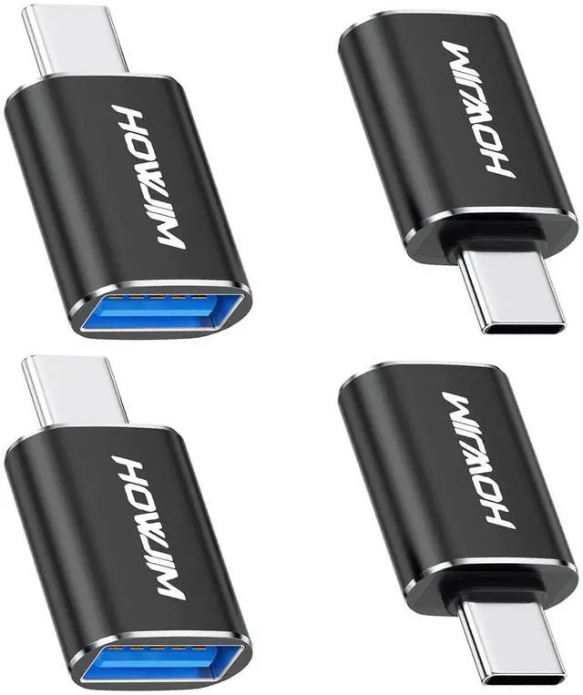 Main image of USB C to USB Adapter 4 Pack,Type C Male to USB 3.2 Female OTG Adapter,100W Fast Charging 10Gbps Data Transfer for M-acBook Pro/Air,Phone 15 16 17,Pad,G-alaxy,X-Peria,S-urface,D-ell XPS Black