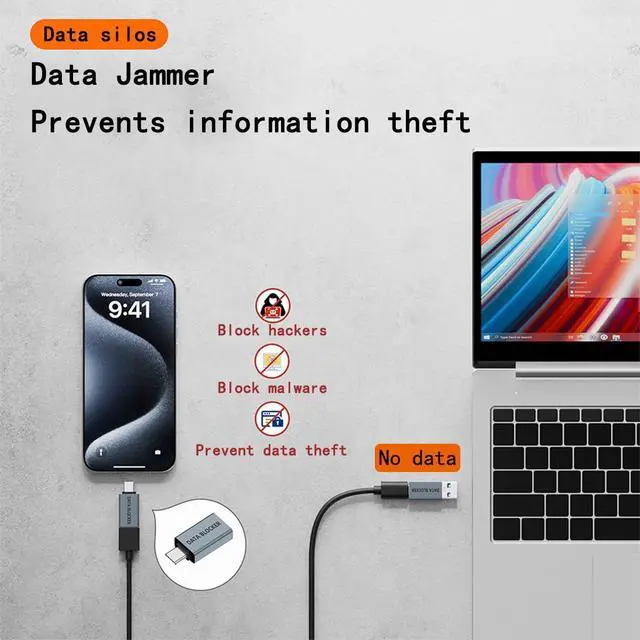 Alt view image 5 of 5 - USB Data Blocker 4-Pack USB-C to A & A to C Charge-Only Adapters Anti Juice Jacking, Safe Travel Charging, Hacking Proof 100% Guaranteed, USB C Data Blocker for Any USB Phone Charging