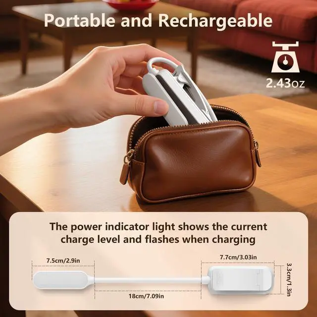 Alt view image 6 of 7 - 20 Led Book Light Clip On, USB Rechargeable Reading Light, Eye Caring 3 Color Temperatures, Adjustable Brightness, Portable, Sturdy Clamp Light Suitable for Traveling and People Studying Etc. (White1)