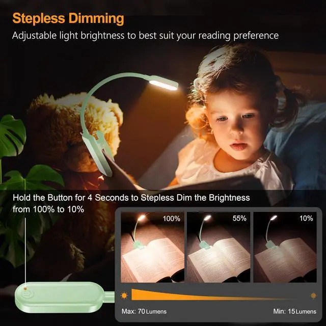 Alt view image 3 of 7 - 16 LED Rechargeable Book Light for Reading in Bed