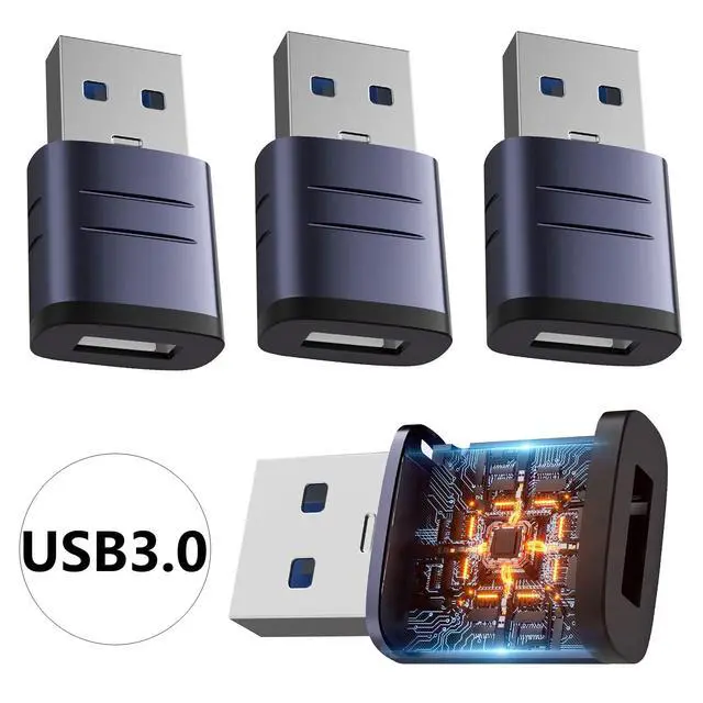 Alt view image 2 of 6 - USB A to USB C Adapter 4 Pack, USB 3.0 Type C Female to A Male Charger Converter for iPhone 15 14 13 12 Series,Samsung Galaxy S23 S22 S21, High-Speed Data Transfer for Computer Laptop Tablet