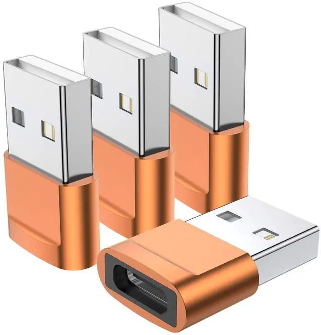 Main image of USB C Female to USB Male Adapter (4-Pack),Type C to USB A Charger Cable Adapter for iPhone 11 12 13 14 15 Plus Pro Max,Samsung Galaxy Note 20 S24 S23 Ultra,iPad Air 4 5 Mini 6 AirPods,Google Pixel XL