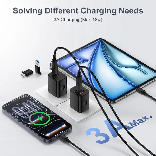 Alt view image 4 of 7 - USB to USB C Adapter,USB C to USB Adapter Combo 4-Pack Type C Female to A Male Charger Converter for Samsung Galaxy A17 A16 A15 A37 S26 Ultra S25 S24 S23 S22 S21 S20 iPhone 17 Pro Max 17e 16 15 iPad
