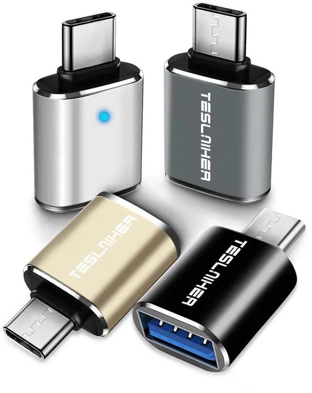 Main image of USB C to USB Adapter 4 Pack, Type C Male to USB 3.0 Female Adapter OTG Adapter Changer Converter Compatible with iMac MacBook Pro Apple iPhone 16 16e 15 iPad 11 Air 7 Galaxy S25