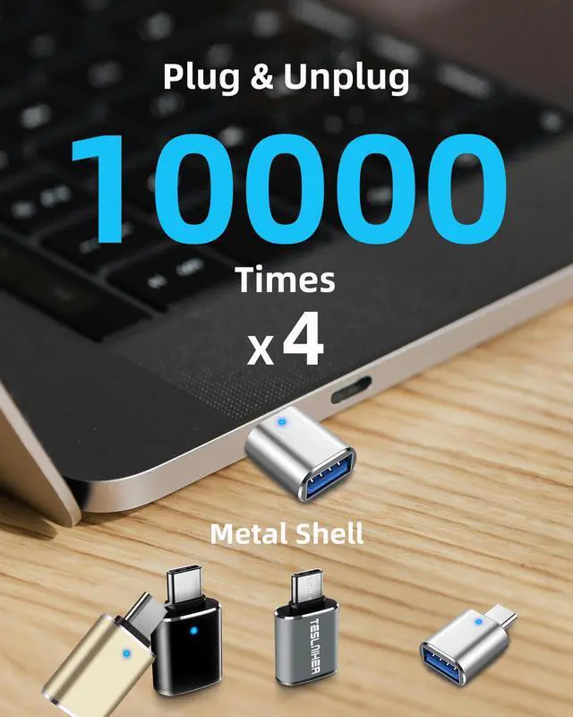 Alt view image 4 of 7 - USB C to USB Adapter 4 Pack, Type C Male to USB 3.0 Female Adapter OTG Adapter Changer Converter Compatible with iMac MacBook Pro Apple iPhone 16 16e 15 iPad 11 Air 7 Galaxy S25