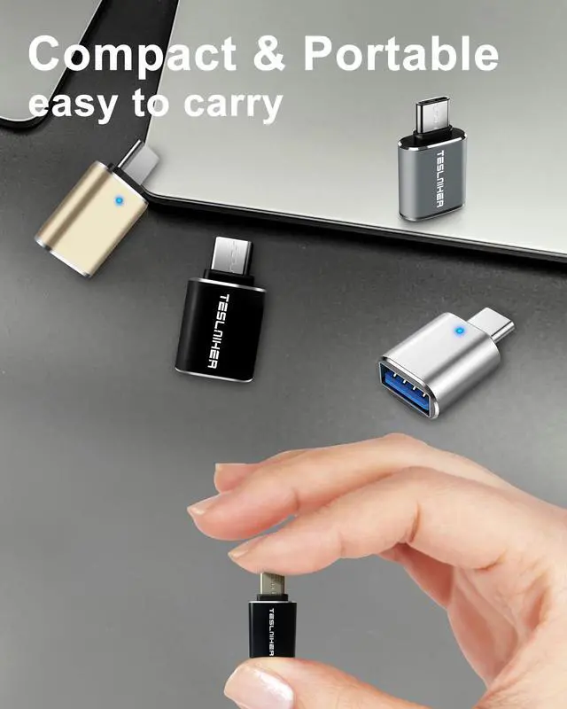 Alt view image 7 of 7 - USB C to USB Adapter 4 Pack, Type C Male to USB 3.0 Female Adapter OTG Adapter Changer Converter Compatible with iMac MacBook Pro Apple iPhone 16 16e 15 iPad 11 Air 7 Galaxy S25