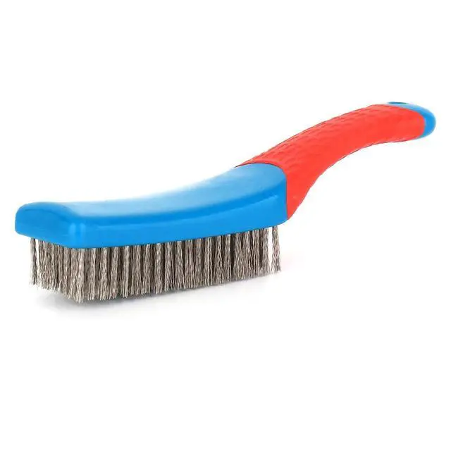 Alt view image 2 of 5 - Wire Brushes for Cleaning-Heavy Duty Stainless Steel Wire Scratch Brush for Metal Rust Cleaning,Paint Scrubbing with Rubber Covered Handle (1)