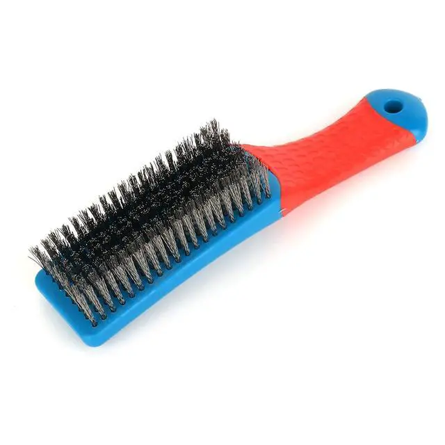 Alt view image 5 of 5 - Wire Brushes for Cleaning-Heavy Duty Stainless Steel Wire Scratch Brush for Metal Rust Cleaning,Paint Scrubbing with Rubber Covered Handle (1)