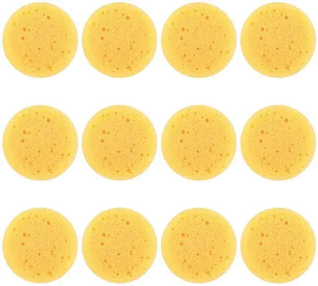 Main image of 12PCS Kitchen Sponges for Washing Dishes Round Natural Cleaning Sponge,Cellulose Eco-Friendly No Odor, Dusting, Cleaning Bathroom, 7 * 7cm