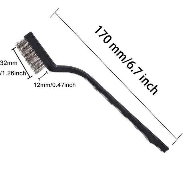 Alt view image 2 of 5 - Wire Brush Set, Stainless Steel, 3Pcs | Scratch Brush Wire Bristle for Cleaning Welding Slag ,Rust,Dirt