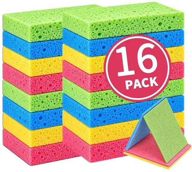 Main image of Kitchen Sponges Compressed Cellulose Sponge, Non Scratch Natural Dish Sponge for Kitchen Cleaning Sponges for Dishes Bathroom Cars Pop-up Cleaning Sponge,16 PCS