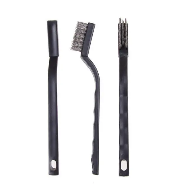 Alt view image 3 of 5 - Wire Brush Set, Stainless Steel, 3Pcs | Scratch Brush Wire Bristle for Cleaning Welding Slag ,Rust,Dirt
