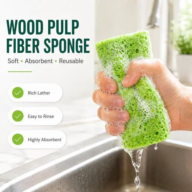 Alt view image 3 of 6 - Kitchen Sponges Compressed Cellulose Sponge, Non Scratch Natural Dish Sponge for Kitchen Cleaning Sponges for Dishes Bathroom Cars Pop-up Cleaning Sponge,16 PCS