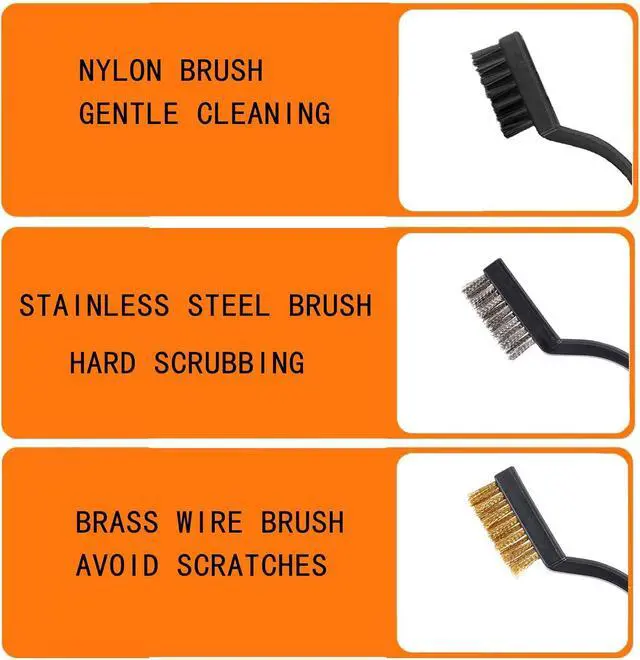 Alt view image 4 of 5 - Wire Brush Set, Stainless Steel, 3Pcs | Scratch Brush Wire Bristle for Cleaning Welding Slag ,Rust,Dirt