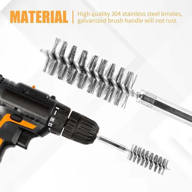 Alt view image 6 of 6 - 6Pieces Wire Brush Drill Bore Cleaning Brushes Set | with 1/4 Inch Hex Shank Stainless Steel Wire Twisted Brush for Rust, Cleaning Tubes (8/10/12/15/17/19MM)