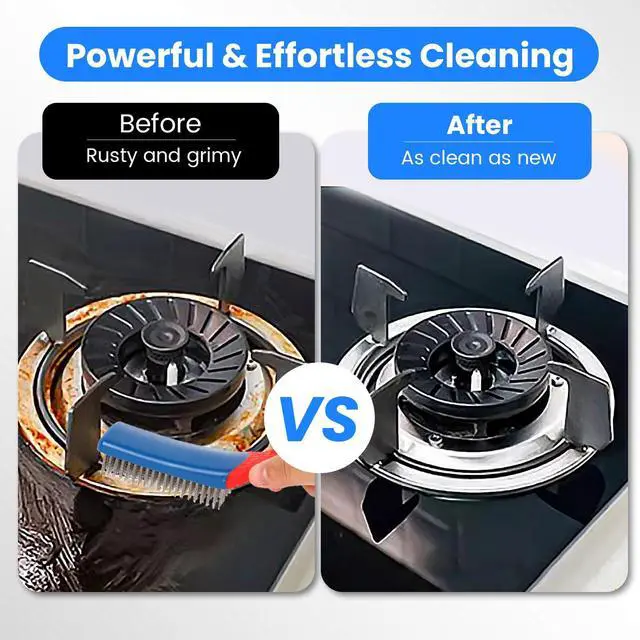 Alt view image 4 of 7 - 4 Pack Wire Brush for Rust Removal & Paint Removal, Heavy Duty Stainless Steel Wire Brushes for Cleaning, Metal Wire Brush with Rubber Handle