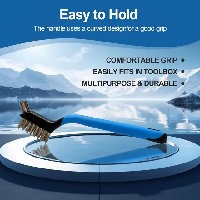 Alt view image 5 of 7 - Mini Wire Brush Set 6Pcs - Stainless Steel Wire with Curved Handle Grip for Rust, Dirt & Paint Scrubbing with Deep Cleaning