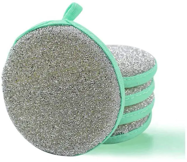 Main image of Dual-Sided Dishwashing Reusable Sponge for Kitchen Round Non-Scratch Scrub Sponges for Dishes, Pots and Pans 5 Pack