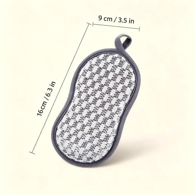 Alt view image 4 of 4 - Dual-Sided Cleaning Sponge, Non-Scratch Kitchen Scrub Sponge, Reusable Scrubbing Pad for Dishes, Pots, Pans, Bathroom & Household Cleaning, Gray