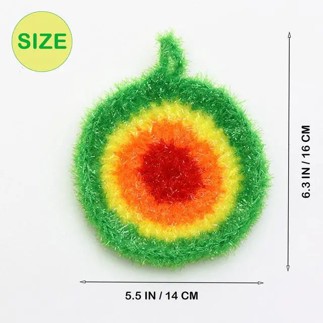 Alt view image 3 of 7 - 5PCS Round Dish Scrubbies,6.3in Kitchen Cleaning Cloth with Hooks | Reusable Dish Scrubber Sponge,Hand-Safe And Odor-Free, Strong Oil Resistance And Easy Foaming