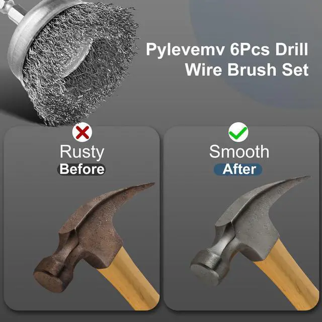 Alt view image 5 of 6 - 6Pcs Wire Wheel Brush Set, Carbon Steel Wire Brush for Drill | Wire Brush Drill Attachment with 1/4 Inch Hex Shank Removes Rust, Paint And Corrosion for Metal Cleaning And DIY Projects