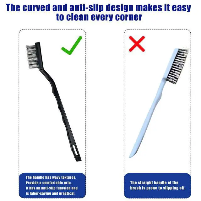 Alt view image 7 of 7 - 15PCS Mini Stainless Steel Wire Brush Set, Curved Handle Masonry Brushes, Wire Bristle Scratch Brush for Cleaning Welding Slag, Rust, Paint, Metal, Wood, Rust Remover Tool