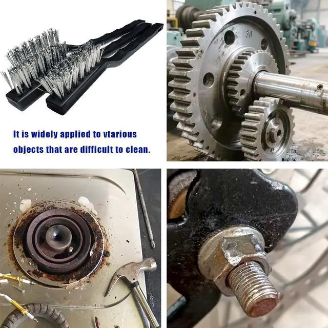 Alt view image 6 of 7 - 15PCS Mini Stainless Steel Wire Brush Set, Curved Handle Masonry Brushes, Wire Bristle Scratch Brush for Cleaning Welding Slag, Rust, Paint, Metal, Wood, Rust Remover Tool