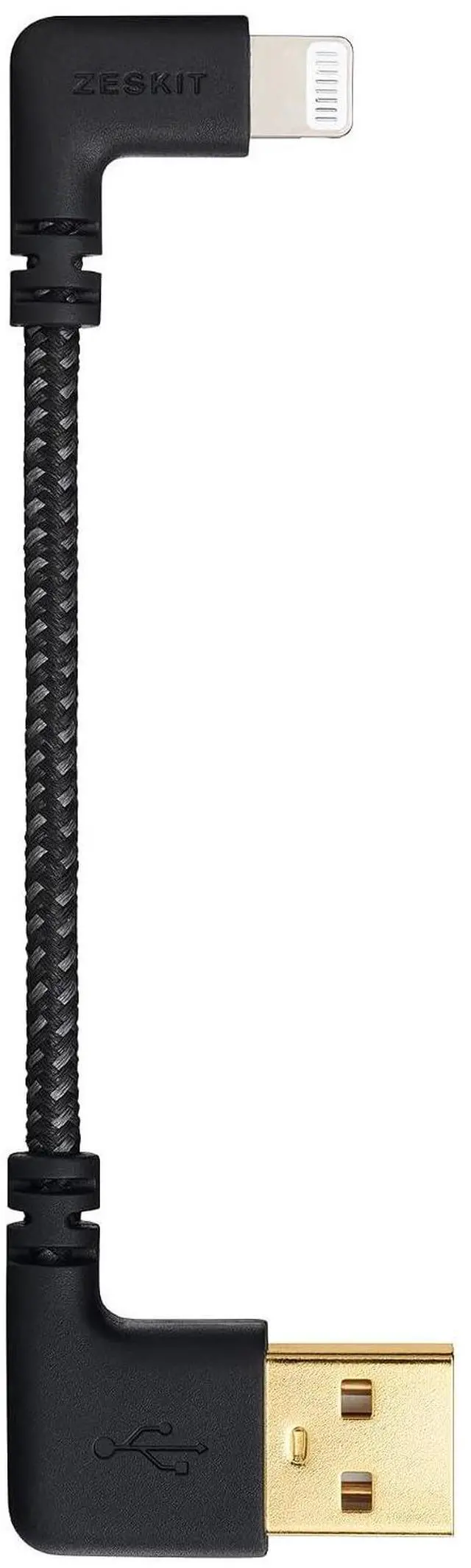 Main image of USB to Lightning Cable MFi Certified (Short 10cm inch Braided) L Shape Right Angle, Compatible with Apple iPhone iPad AirPods for CarPlay Charging & Sync DJI Head-Fi Amp DAC Power Bank Charger