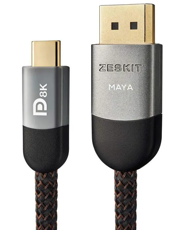 Alt view image 4 of 4 - Maya Bi-Directional 32.4Gbps USB-C to Displayport DP1.4 Cable Certified 8K60 5K60 4K120 1440P240, 6ft