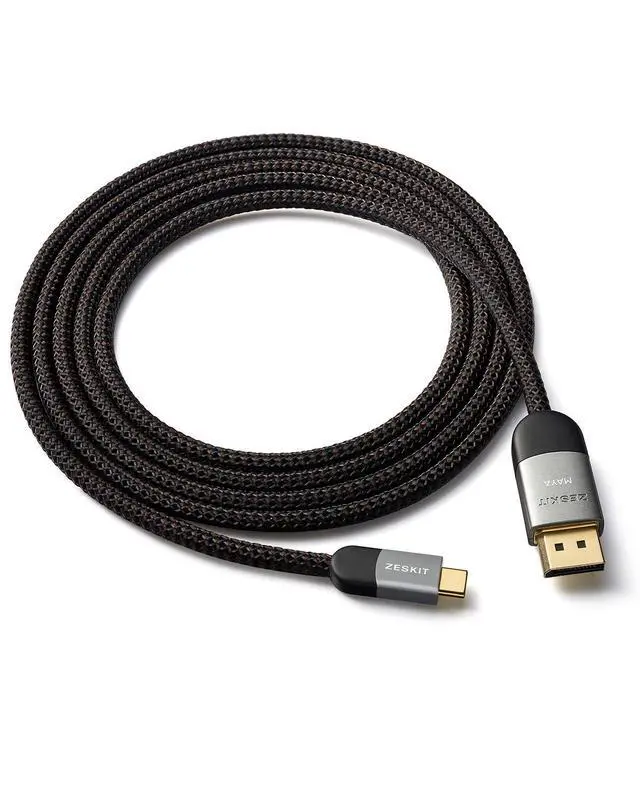 Alt view image 2 of 4 - Maya Bi-Directional 32.4Gbps USB-C to Displayport DP1.4 Cable Certified 8K60 5K60 4K120 1440P240, 6ft