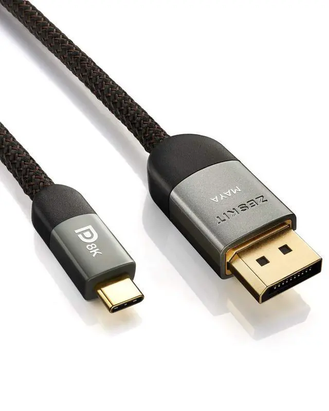Alt view image 3 of 4 - Maya Bi-Directional 32.4Gbps USB-C to Displayport DP1.4 Cable Certified 8K60 5K60 4K120 1440P240, 6ft