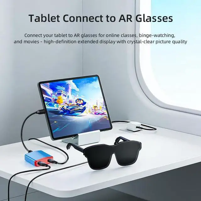 Alt view image 6 of 6 - AR Glasses Hub, USB C Adapter, 8K 60Hz Charge and Play Adapter, PD 100W Fast Charging, Compatible with Xreal, Portable Monitor, Laptop, Phone, Pad, Steam Deck, Switch and Other USB C Devices
