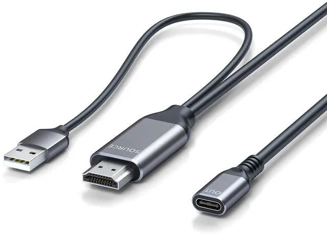 Main image of HDMI to Type-C Female Cable 1.64Ft 4K@60Hz, Unidirectional HD HDMI to Type-C, Hdmi to USB-C Adapter Suitable for Portable Monitor, Laptop Wired Projector, Xreal Air AR, Rokid AR