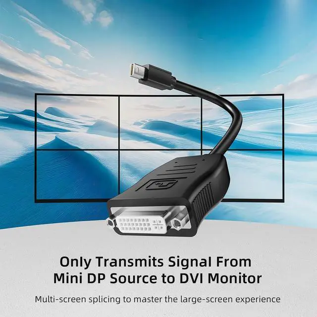 Alt view image 5 of 6 - Mini DisplayPort to DVI Adapter, Thunderbolt Compatible Mini DP to DVI Converter Male to Female Adapter for MacBook, Surface, ThinkPad, Laptop to Monitor, HDTV, Projector