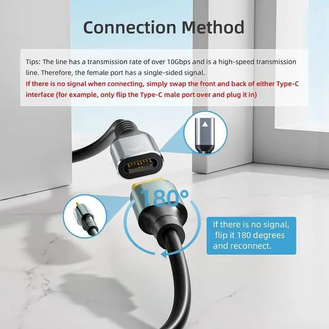 Alt view image 5 of 5 - DisplayPort to USB C Female Adapter Cable, 4K/60, for AR Glasses, Portable Monitor, Connect to Host/PC, Compatible with Xreal, Viture and More AR Glasses