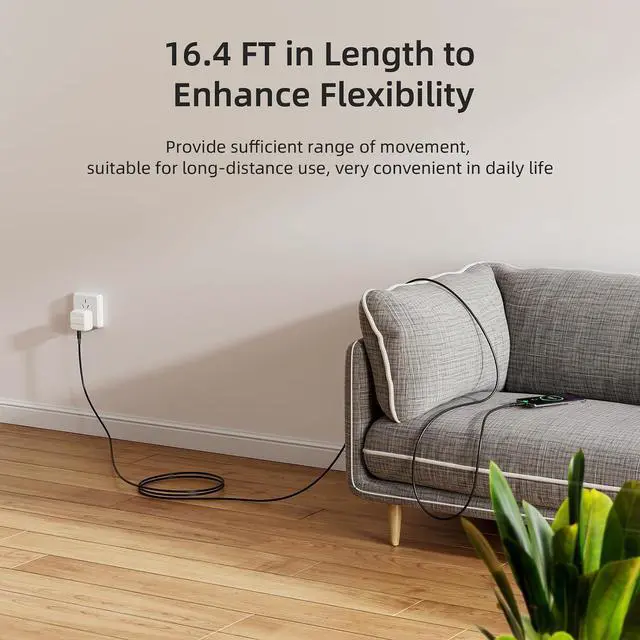 Alt view image 6 of 7 - USB C to USB C Cable 16.4FT, PD 100W/20Gbps Type C to C Cable, 4K@60Hz Video and Audio Output Cord USB3.2 Fast Charging Suitable for MacBook Pro, iPad Pro, Samsung Galaxy, Portable Monitor