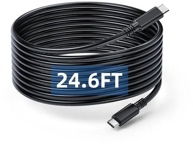 Main image of USB C to USB C Cable 24.6FT, PD 100W/20Gbps Type C to C Cable, 4K@60Hz Video and Audio Output Cord USB3.2 Fast Charging Suitable for MacBook Pro, iPad Pro, Samsung Galaxy, Portable Monitor