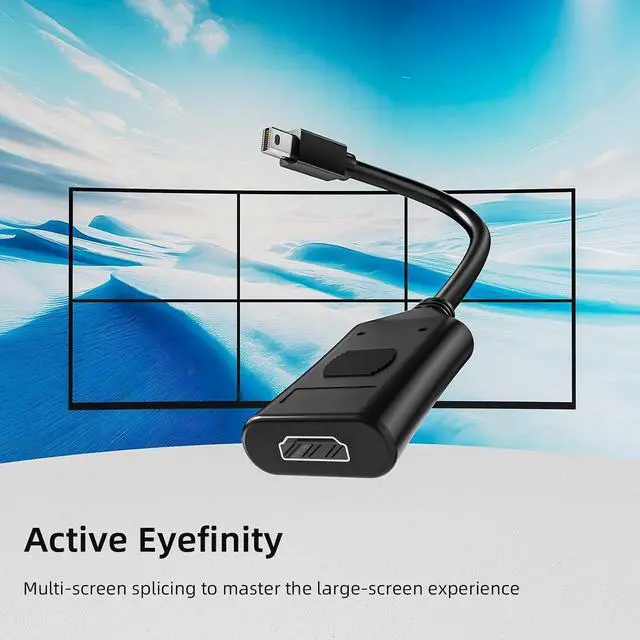 Alt view image 5 of 7 - Mini DisplayPort to HDMI Adapter, Active Mini DP to HDMI Converter 4K UHD, Thunderbolt Compatible mini DisplayPort Male to HDMI Female Video Adapter for Monitor, Projector, MacBook, Laptop