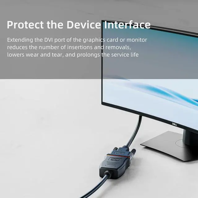 Alt view image 4 of 6 - DisplayPort to DVI Adapter, Active DisplayPort Male to DVI Female Video Adapter 1080P Full HD for Monitor, Projector, HDTV, PC, Laptop